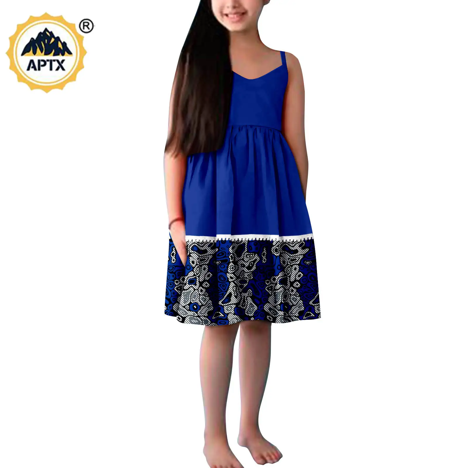 African Clothes Dashiki Summer Casual Cotton Ankara Print Sleeveless Dresses for Kids Girls Children Outfits Costume Y234006 fashion summer girls dresses sleeveless oil painting style kids casual skirts princess children sundresses