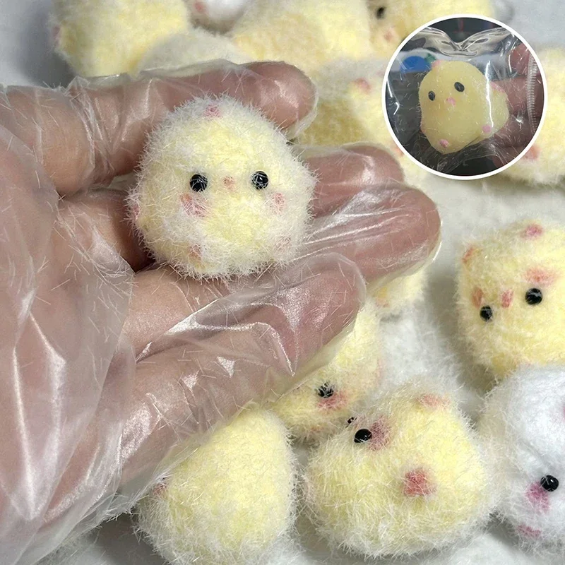QQ Play Chick Pinch Music Decoration Send Girlfriends Baby Pendant Slow Rebound Decompression Toys TPR Soft Mini Chicken 5