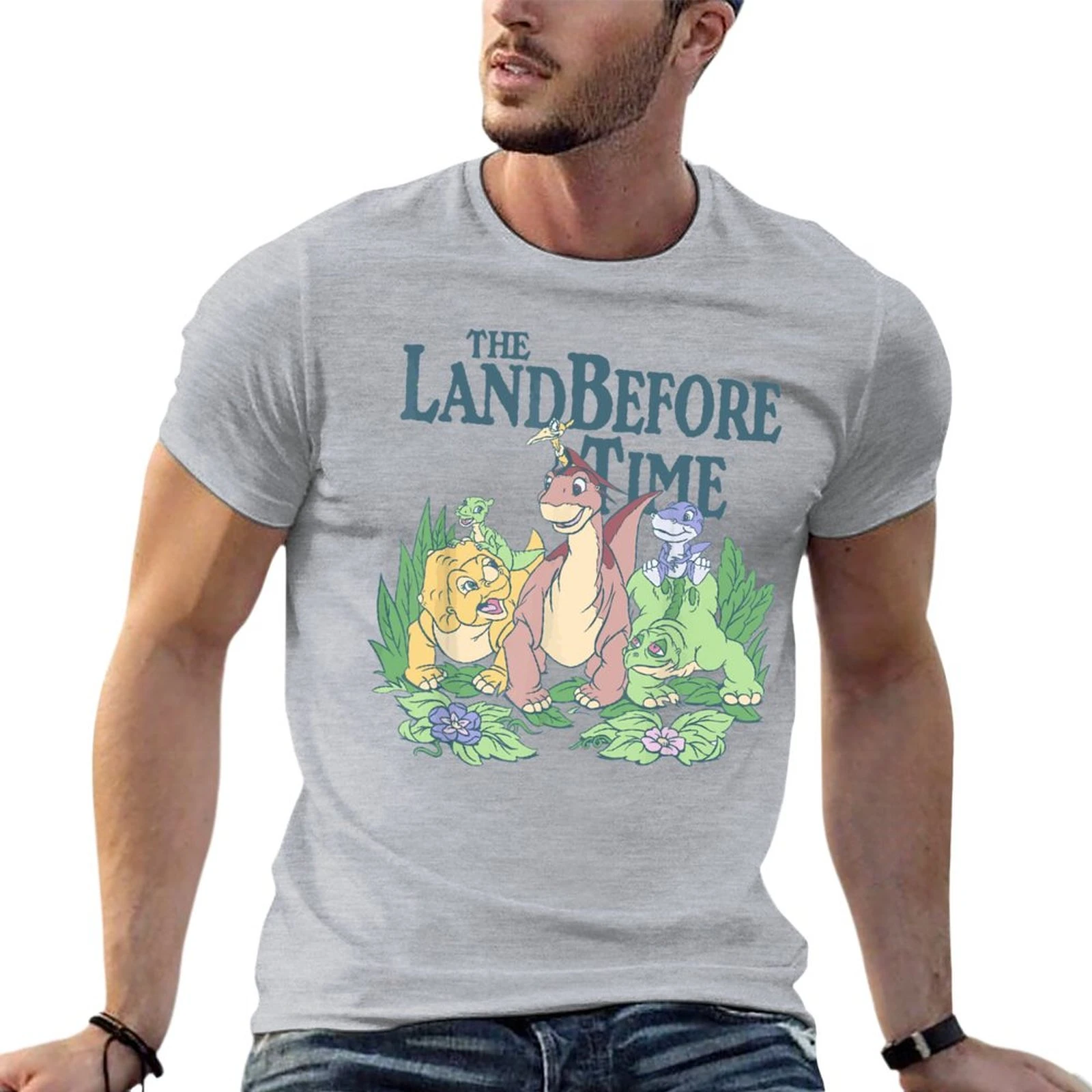 Land Before Time Camiseta de talla grande hombre, ropa de 100%, de dinosaurio Pastel, Friends, de marca| | - AliExpress