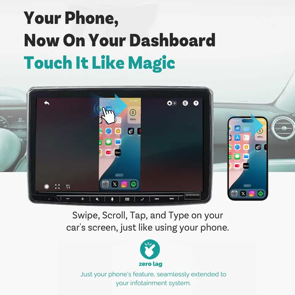 OTTOCAST Mirror Touch 2025 - Wireless CarPlay Adapter Mit Touch Control