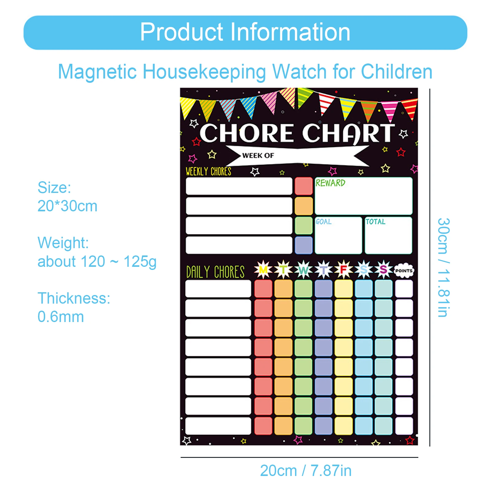 Magnetic Chore Chart Weekly Visual Schedule For Kids Magnetic Chore List Dry Erase Board Set With 2 Fine Tip Markers Reusable images - 6