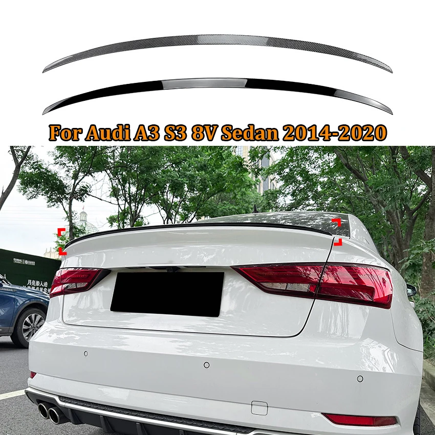 

Car Rear Roof Spoiler Wing For Audi A3 S3 8V Sedan 2014-2020 tail Spoilers Wings Body Kits Tuning Tail Spoiler Wing Auto Styling