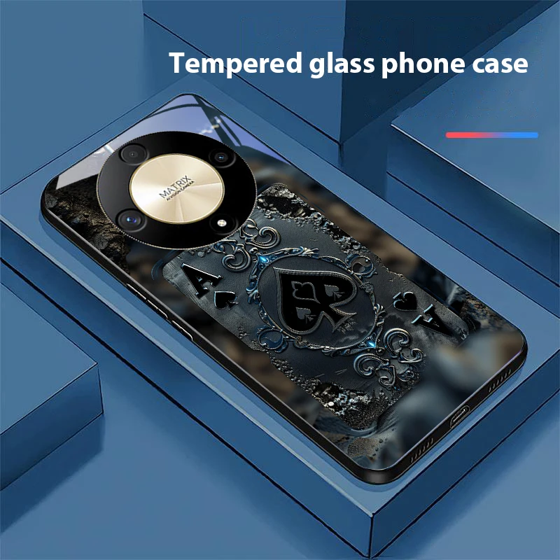 Skeleton Pendant Tempered Glass Phone Case
