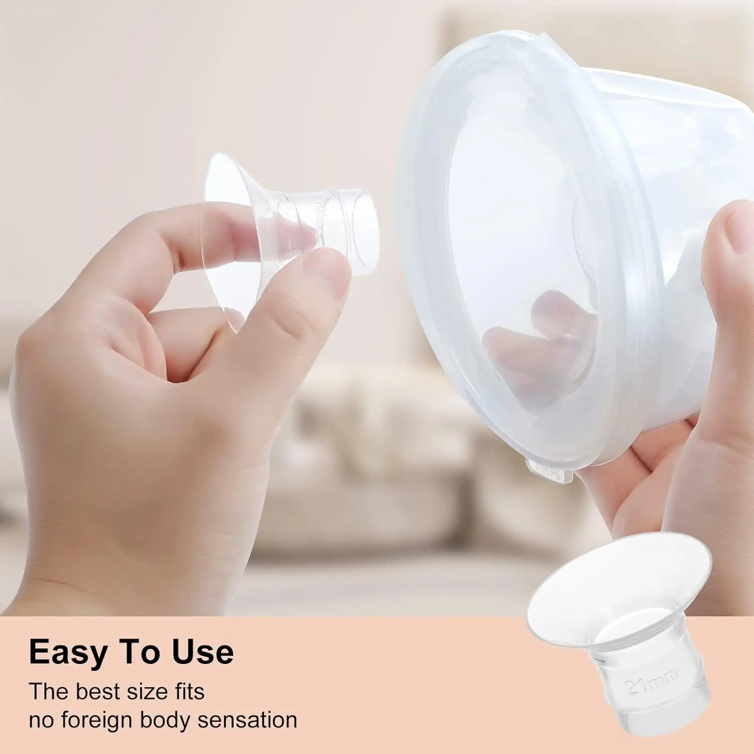 Breast Milk Pump Flange Inserts Breast Converter Practical Pump Replacement 15mm 17mm 19mm 21mm