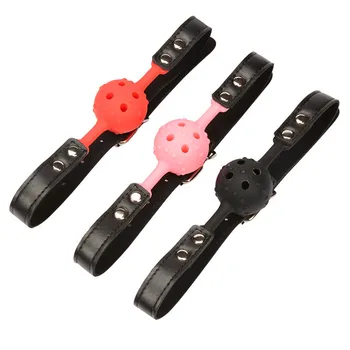 Safety Silicone Open Mouth Gag Ball With holes Bondage Restraints Sex Toys For Women Slave Gag With Open Holes For Couples 3