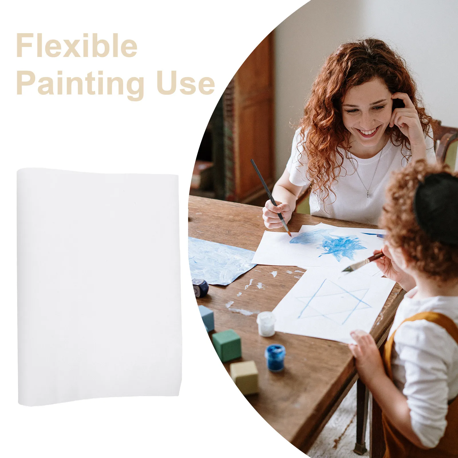 2Pcs 흰색 드로잉 종이 롤 그림 그리기용 두꺼운 무산성 재활용 재료 수채화 예술 45cmx5m 블랭크