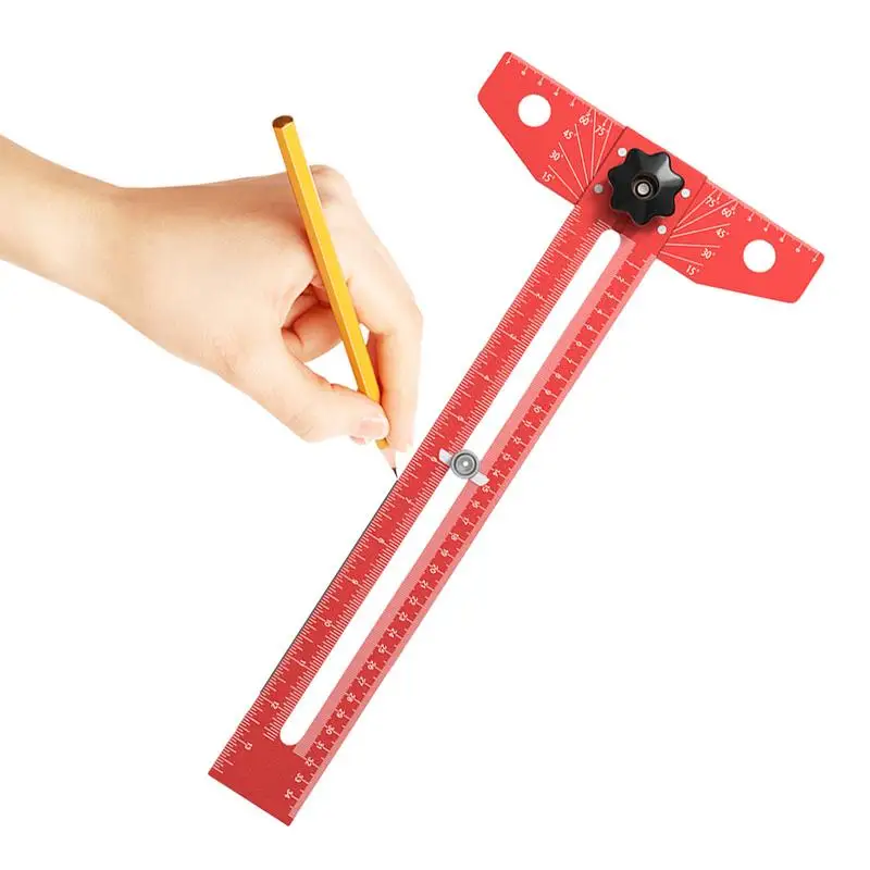

T Square Ruler Aluminum Alloy Adjustable T Ruler Precise T Square Angle Adjustment Measuring Tool Adjustable Drafting Square