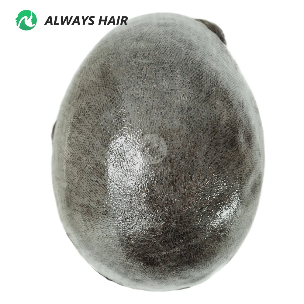 Human Hair Toupee 130% Density Toupee Skin Base Hair Patch Baldness Man 0.12-0.14mm Duable PU Indian Hair System Unit Wig Male
