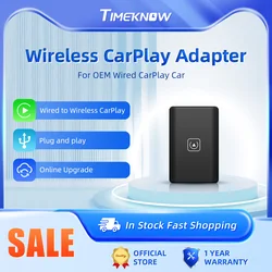 TIMEKNOW A1 Carplay Wireless Adapter for Toyota Mazda Nissan Camry Suzuki Subaru Citroen Audi Ford Wired to Wireless CarPlay