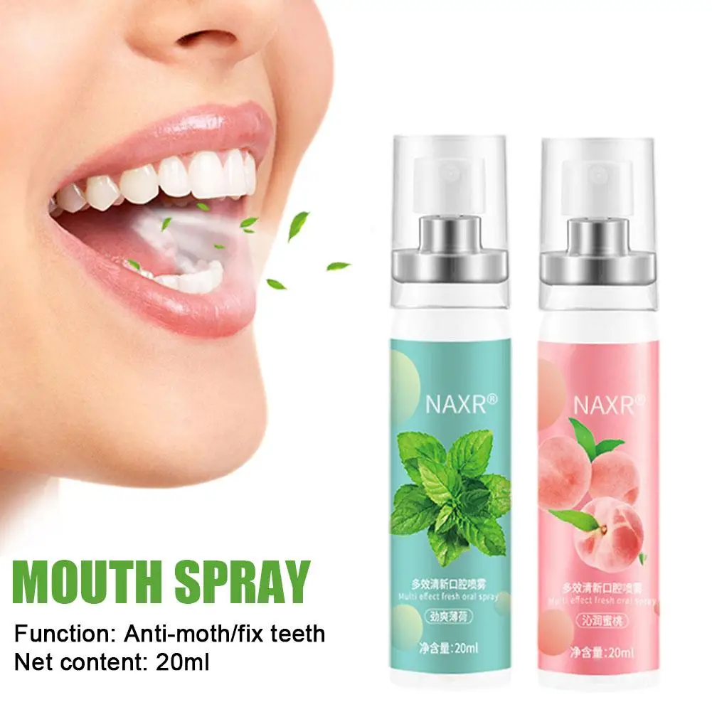 

Oral Fresh Spray 20ml Mouth Freshener Oral Odor Treatment Breath Bad Oral Flavor Litchi Oral Persistent Remove Peach Care F O2A1