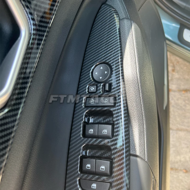 ABS Carbon Fiber Center Console Gear Armrest Box Panel Cover Trim Decoration Stickers Accessories For Kia Sportage NQ5 2022 2023
