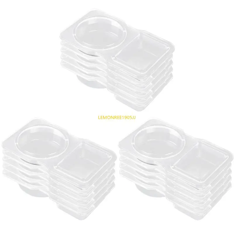 62CE Transparent Double Compartment Dressings Cup Safe Plastic Snacks Container Clear Sauce Holders for Home and School