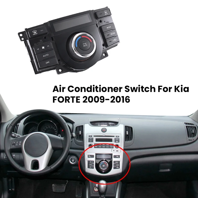 

97250-1X201 Car Air Conditioner Control Panel Air Conditioner Switch AC Knob Button Parts Accessory For Kia FORTE 2009-2016