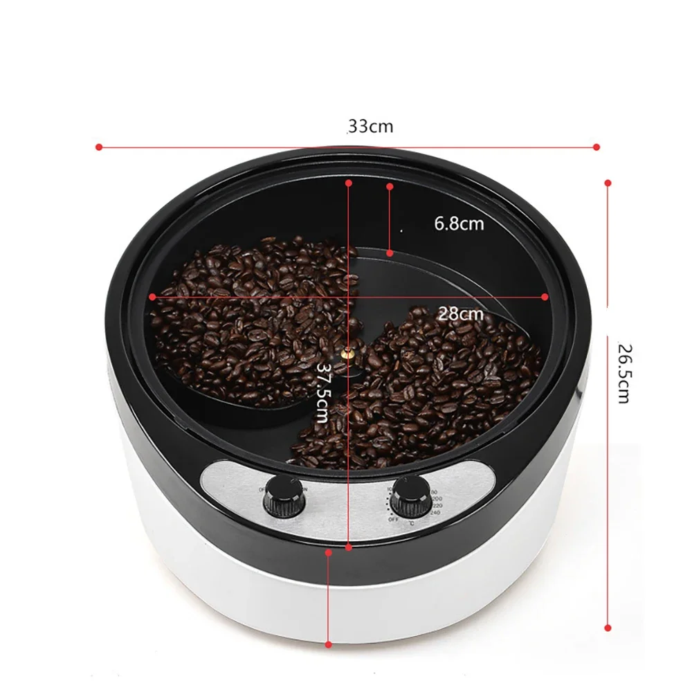 Household Coffee Bean Roaster Machine 0-240&deg; Non-stick Coating Small Electric Baking Tools Automatic Roasted Various Beans Nuts