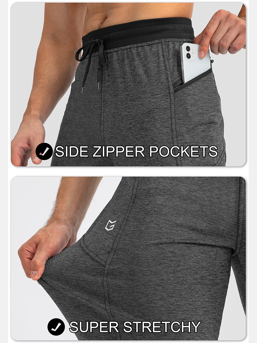 G Gradual Men Graphic Print Drawstring Waist Zipper Pocket Sports