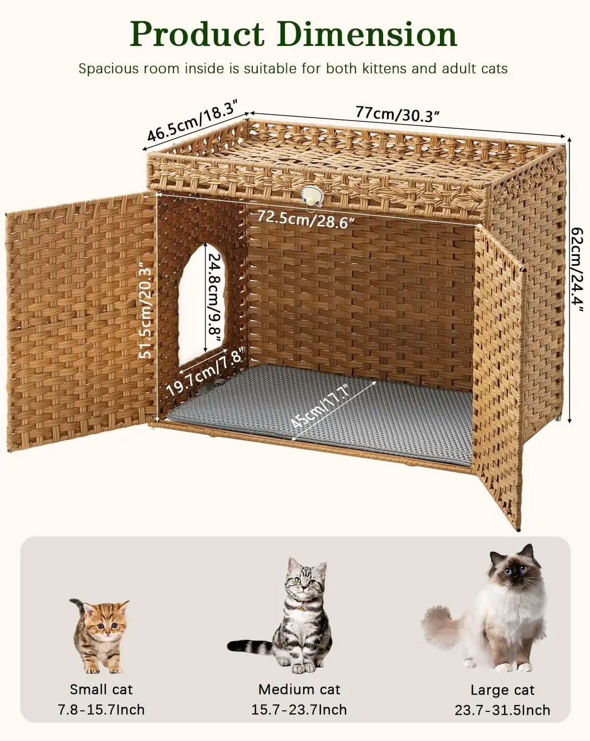 Rattan Cat Litter Box Enclosure 5