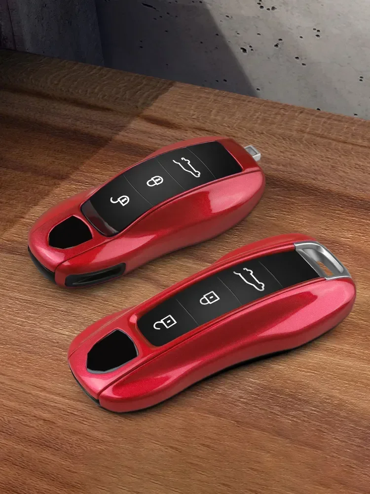 Solid Color ABS Remote Smart Car Key Case Cover Fob Accessories For Porsche Panamera Macan 718 Taycan 911 Cayman Boxster 9ya 971 key case cover key case car key shell flip key fob shell