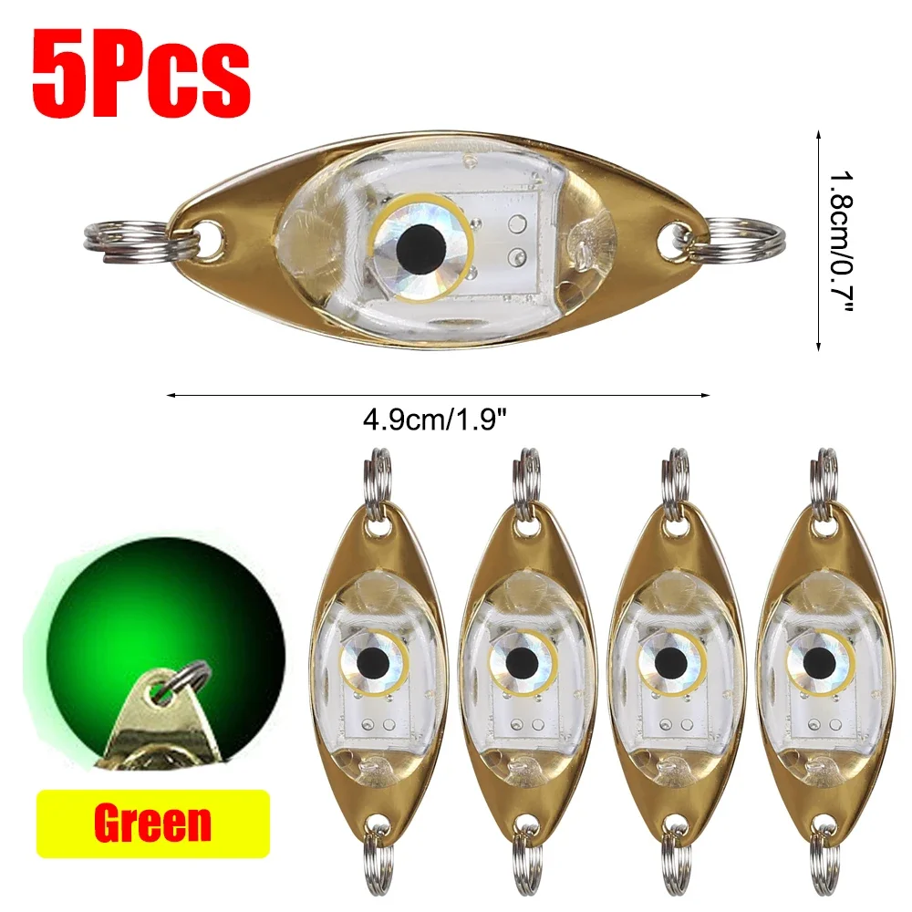 5-Pack LED Underwater Fishing Lights - Flashing Lure Attractors For Night Fishing
