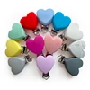 1pcs Silicone Heart-shaped Pacifier Clip Clasp No-Rusty Silicone Beads Baby Chew Dummy Chain DIY Adapter Easy to Attach 1