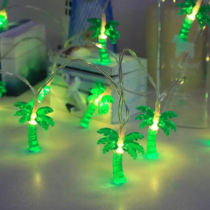 Tropical Palm Tree LED Fairy String Lights for Beach and Outdoor Party Decor