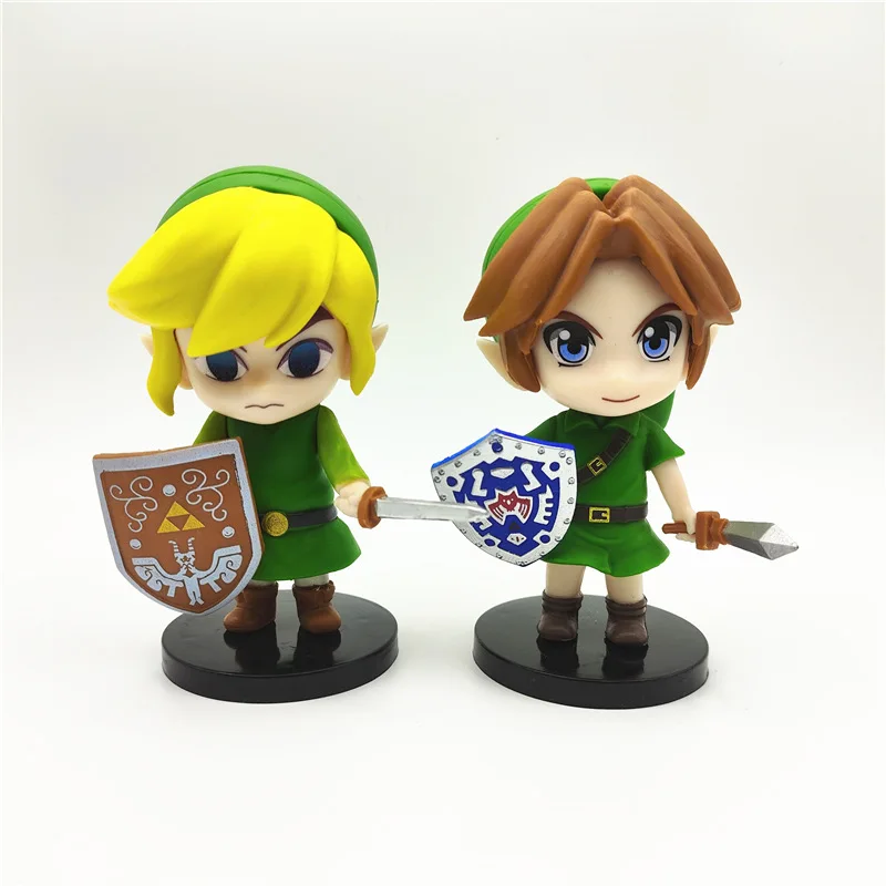 The Legend of Zelda 6 sztuk/zestaw 10cm q wersja Link księżniczka Zelda rysunek gra dekoracja Anime ozdoby kolekcja modeli lalek