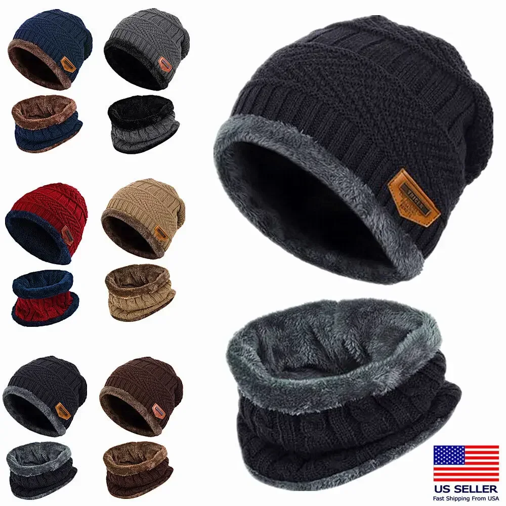 Outdoor Winter Hats Knit Cap Men And Women Velvet Hat Coral Fleece Scarf Riding Hat Warm Thickening Plus Velvet Neck Protect Cap