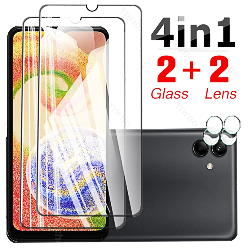 

Объектив камеры 4 в 1 для Samsung Galaxy M04 M 04 SM-M045F 6,5 дюйма, защита экрана из закаленного стекла, защитное стекло, разблокировка по отпечатку пальца