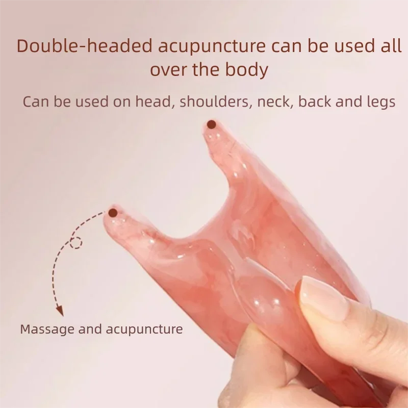 Guasha Tool Tooth Gua Sha Massagers for Body Back  Neck Double Row Resin Beeswax Amber Spine Waist Shoulder Massage Scraper