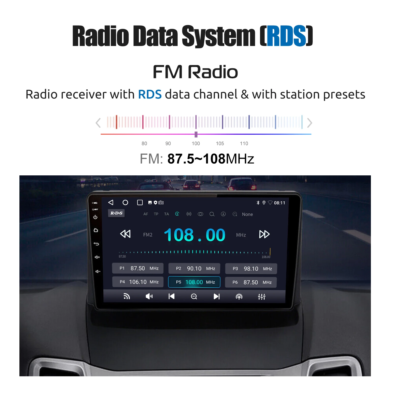 Essgoo 9'' 2+32G/4+64G Wireless Carplay Android Auto für Ford Fiesta MK6 09-17 Android 15 Autoradio GPS Navi FM RDS Wifi – Detail 17