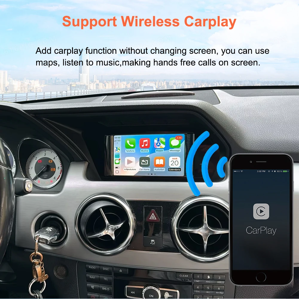 Bonroad Wireless CarPlay Android Auto Module For Mercedes Benz GLK Class X204 NTG 4.5/4.7 Becker Retrofit Kit Airplay Mirrorlink – Detail 5