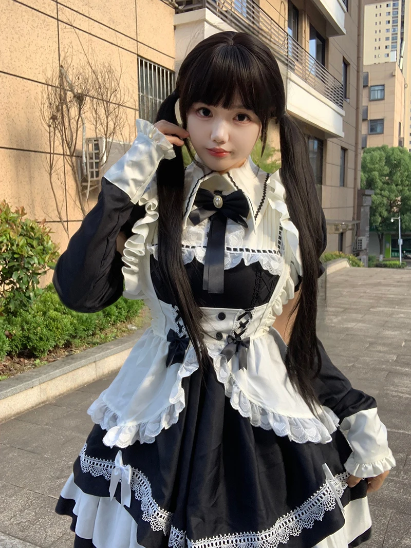 S-5XL Gothic Lolita Dress Cat Girl Coffee Waitress Cosplay Costume