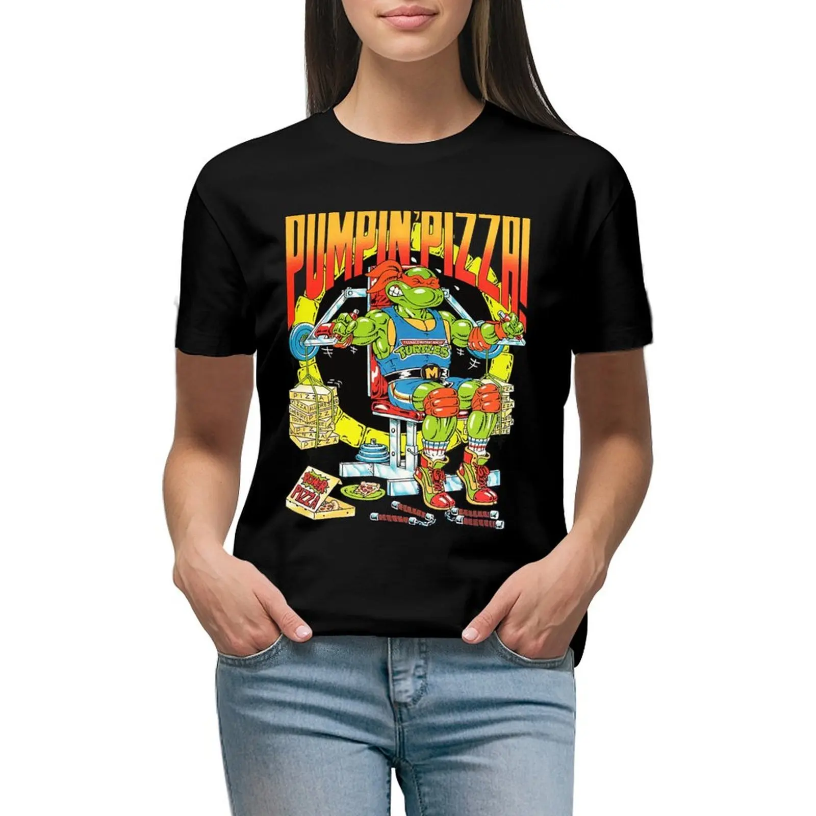 

Pumpin Pizza (HD Version) with Michaelangelo Essential T-Shirt anime clothes tops plus size tops t-shirt dress for Women graphic