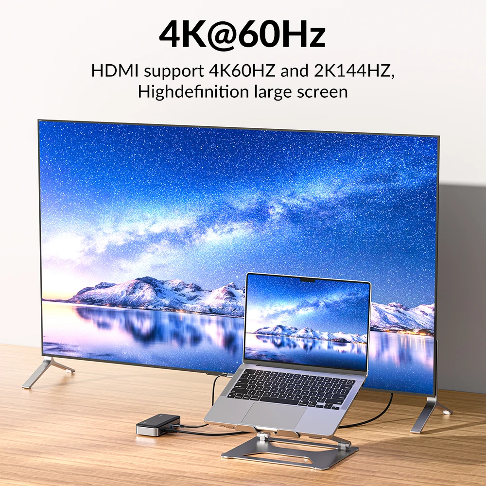 iDsonix NVMe 인클로저 10Gbps USB 3.2 허브 도킹 스테이션 SATA SSD 케이스 멀티 포트 USB 분배기 HDMI 호환 SD/TF 카드 리더기