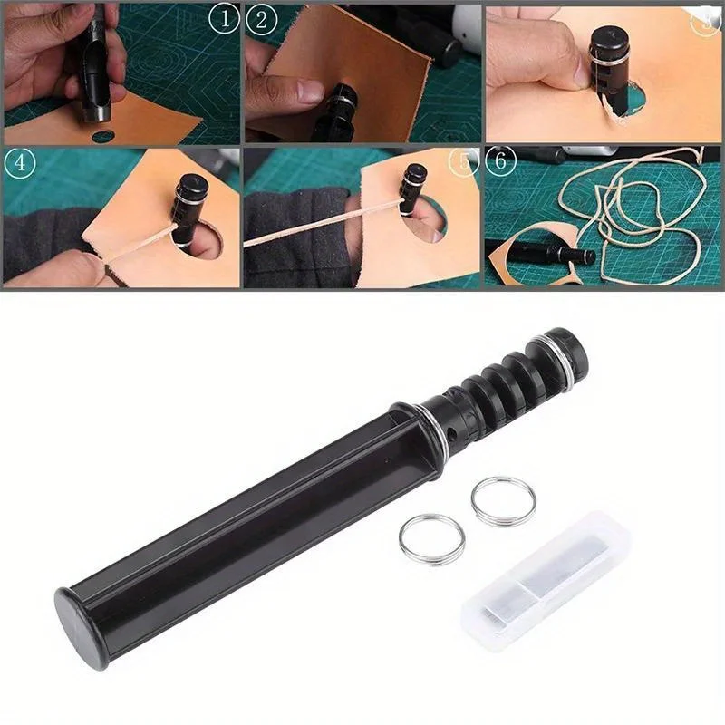 1PC Leather Lace Maker Leather Craft Cutting DIY Swivel Strip Hand Cutter Craft Tools with 3 Blade leather craft tool kit leather craft tool leather craft tools leather tools