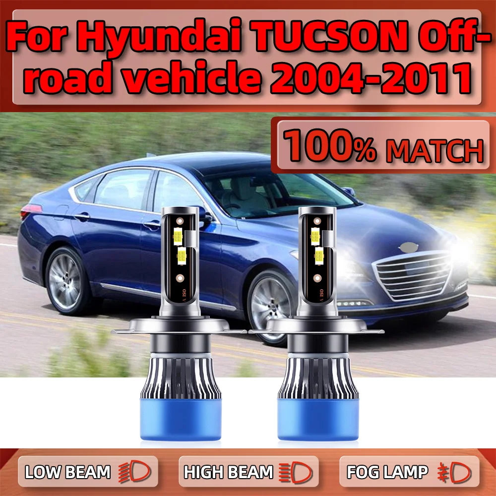 

20000LM LED Headlight Bulbs 120W Super Bright Auto Lamps 12V 6000K White For Hyundai TUCSON Off-road vehicle 2004-2009 2010 2011