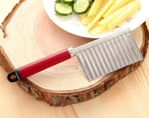 1PC Stainless Steel Kitchen Potato Carrot Fruit Vegetable Cutter Tools Wavy Edged Peeler Cooking Tools French Fry Cutter LF 170