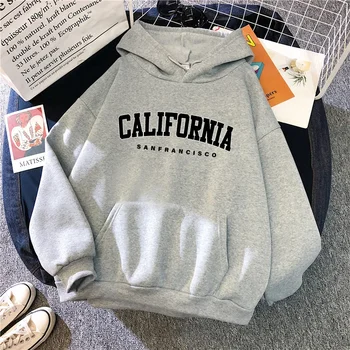 Felpe alla moda California da donna per tutte le stagioni, casual, sportive, con cappuccio, a maniche lunghe, pullover per la casa, comfort all'aperto 1