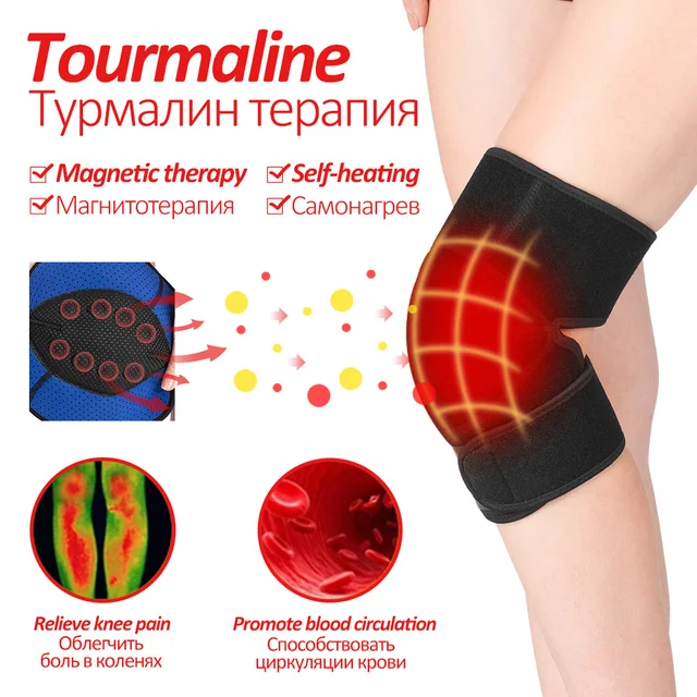 2PCS Tourmaline Knee brace Self Heating Knee Support Kneepad Arthritis Pain Relief magnetic knee pain Magnetic Knee pain Brace 2