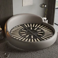 Lit superposé flottant pour adultes, lit rond de luxe, lit queen size, lit en métal de luxe, lit de taille complète 180x200, mobilier d'hôtel 2