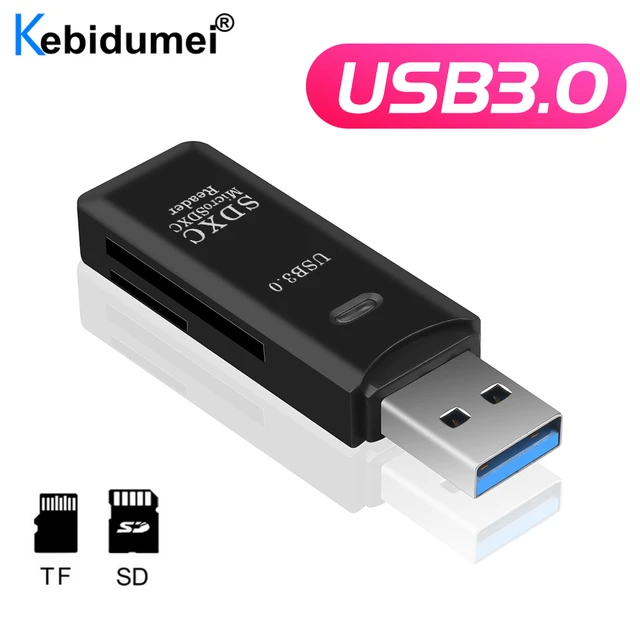 Adaptateur de mémoire USB 3.0, lecteur de carte SD TF, fente de carte  mémoire Flash, adaptateur