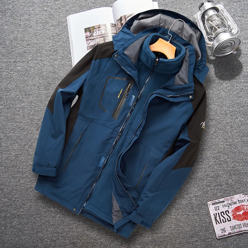 Oversize Men's Winter Inner Fleece Waterproof Jacket Men Outdoor Windbreaker Hiking Camping Skiing Rain Thick Thermal Coat 8XL 4