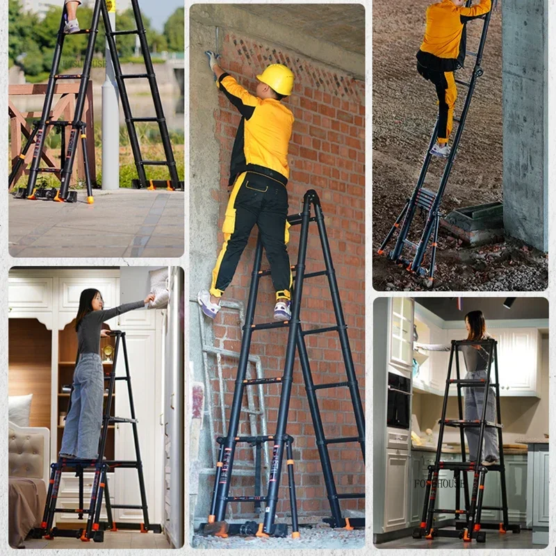 가정용 편리하고 간편한 사다리, 접이식 두꺼운 금속 사다리, 직장용 현대식 다기능 스툴 Y