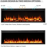Heating, Cooling & Vents Wall Recessed & Wall Mounted Electric Fireplace (60"), Fireplaces 2
