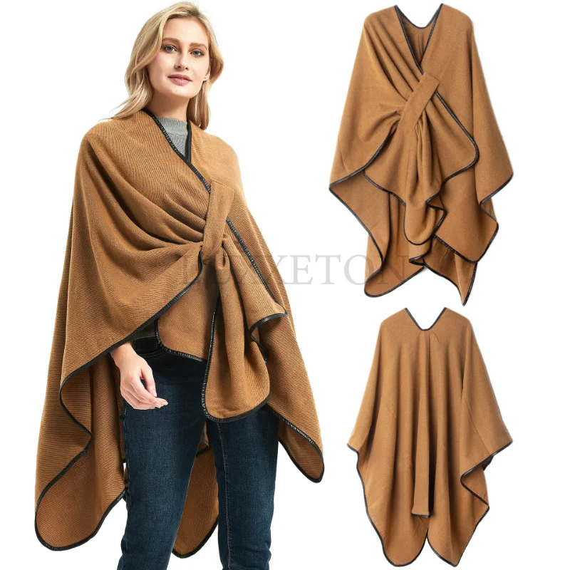 

Women's Shawl Wrap Poncho Ruana Cape Open Front Sweater Cardigan for Fall Kimono Winter Holiday Ponchos for Women Capes