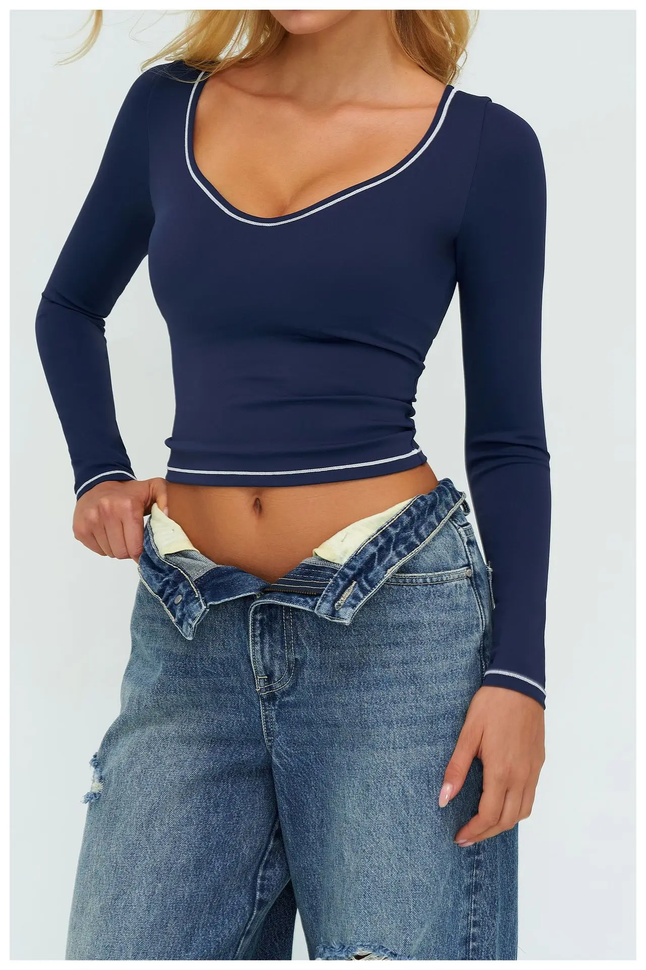 Women's Yoga Long Sleeve Fitness Long Sleeve Running Gym Clothes Workout Dry Fit Breathable High Elastic Sports Top 14 Sc9824649538646dd84bcb1a14627e50di