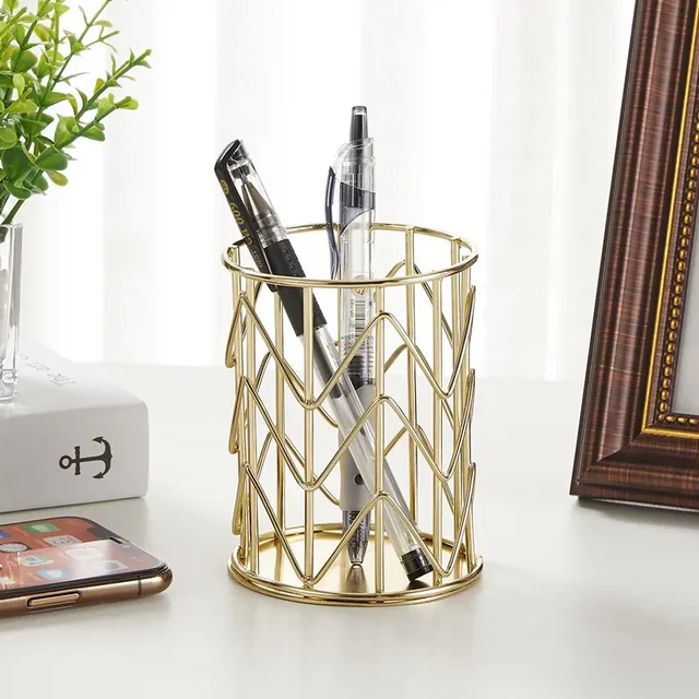 Cosmetics Makeup Brushes Storage Box Cylindrical Case Storage Lipstick Brush Pen Holder Organizer Wrought Iron Pen Storage 6