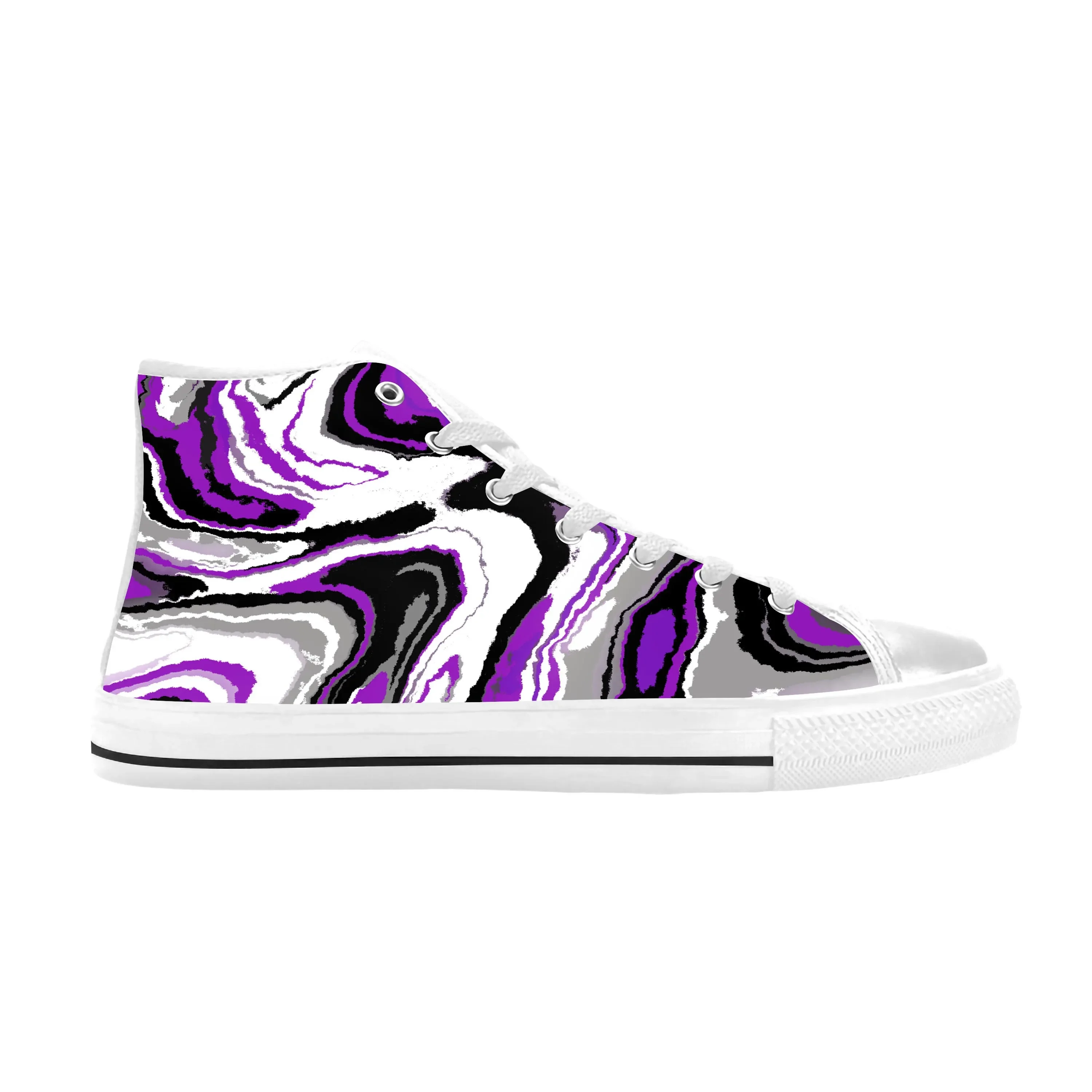 Asexual Pride Ace Flag Asexuality Aromantic Funny Casual Cloth Shoes High Top Comfortable Breathable 3D Print Men Women Sneakers