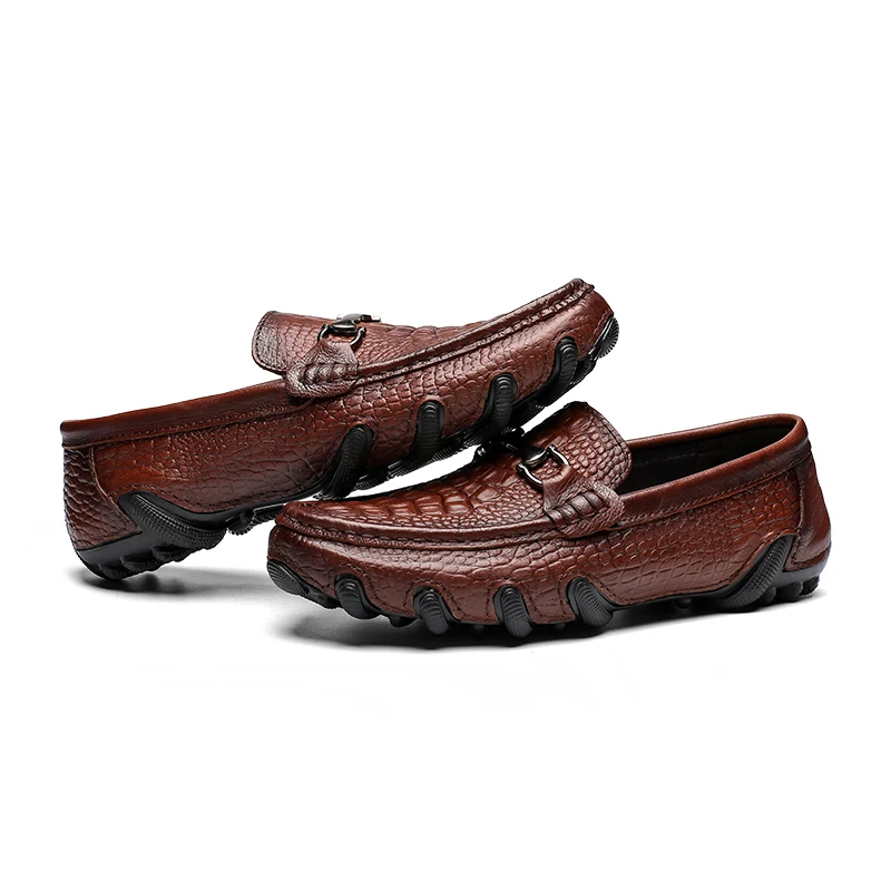 mens leather slip on shoes casual