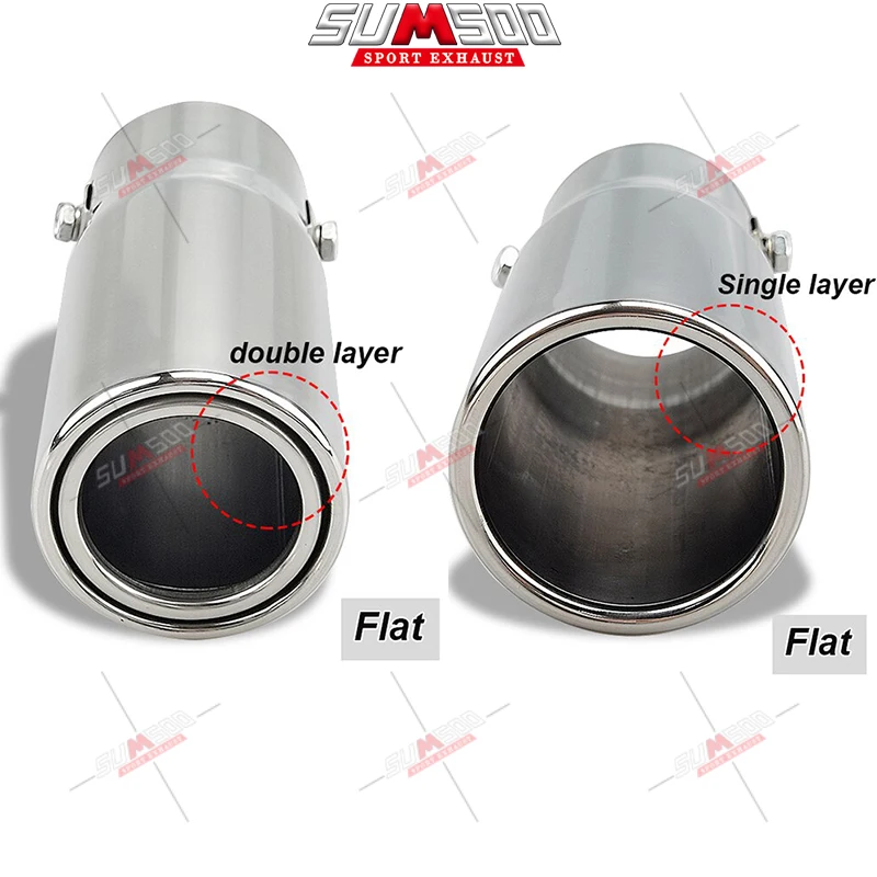 Car Tail Rear Chrome Round Exhaust Pipe Tail Muffler Tip Stainless Steel Car Rear Throat Liner Accessories Styling exhaust muffler tip