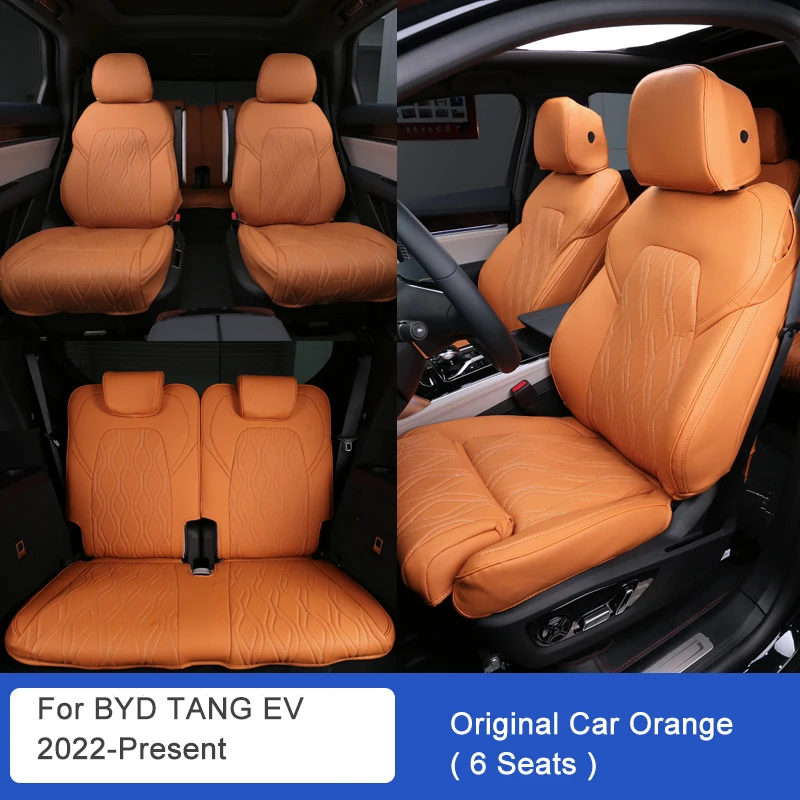 

Стайлинг автомобиля под заказ чехол для сиденья коврик для BYD TANG EV 6 мест 2022-2024 кожаный водонепроницаемый чехол для сиденья автомобиля внутренние аксессуары